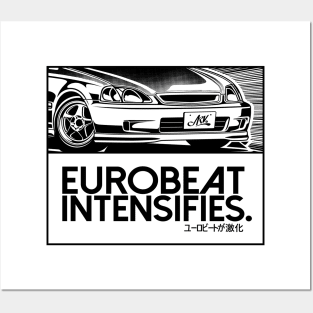 EUROBEAT INTENSIFIES - CIVIC EK9 Posters and Art